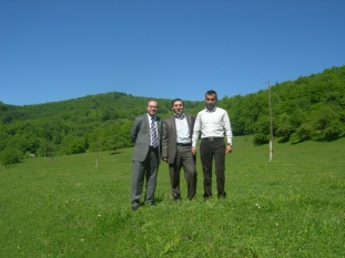 AM Partners working team in the way to Lorut (Lori Region). Vardan Aghbalyan, Armen Mambreyan, Arthur Mambreyan