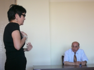 Anahit Safyan (Head of International Statistical Cooperation Division in NSS) and Stepan Mnatsakanyan (Head of NSS) (Yerevan, 25.06.2010)