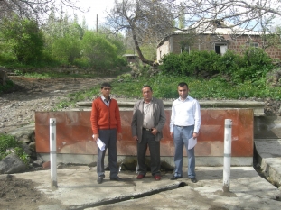 AM Partners working team in Avan community (Aragatsotn Region). Narek Galstyan, Gevorg Galstyan (Head of Avan Community), Arthur Mambreyan