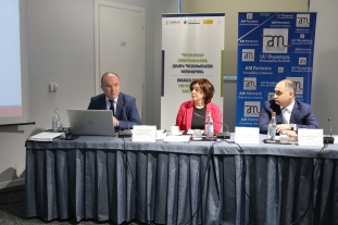 Vardan Aghbalyan (AM Partners), Sona Ayvazyan (Transparency International), Gegham Gevorgyan (SCPEC)