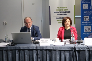 Vardan Aghbalyan (AM Partners), Sona Ayvazyan (Transparency International)